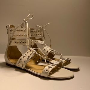 Ivanka Trump White Leather Gladiator Sandals